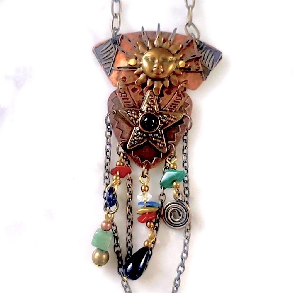 Artisan Vintage Sun pendant necklace